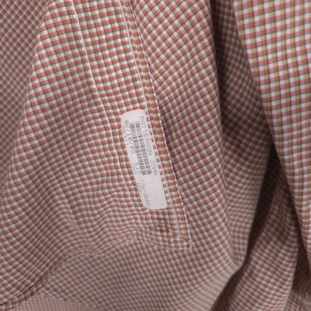 RALPH LAUREN Vintage HONG KONG Yarmouth‎ Cotton Check Tan Brown Shirt MEDIUM
